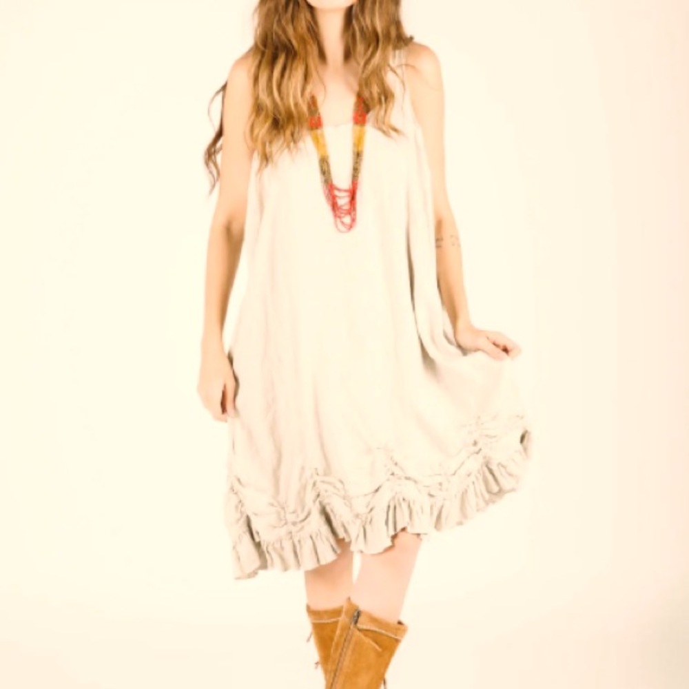 Scully Women’s 100% Cotton Mini Dress White Blue Boho Size M Lace Embroidered - Picture 1 of 8